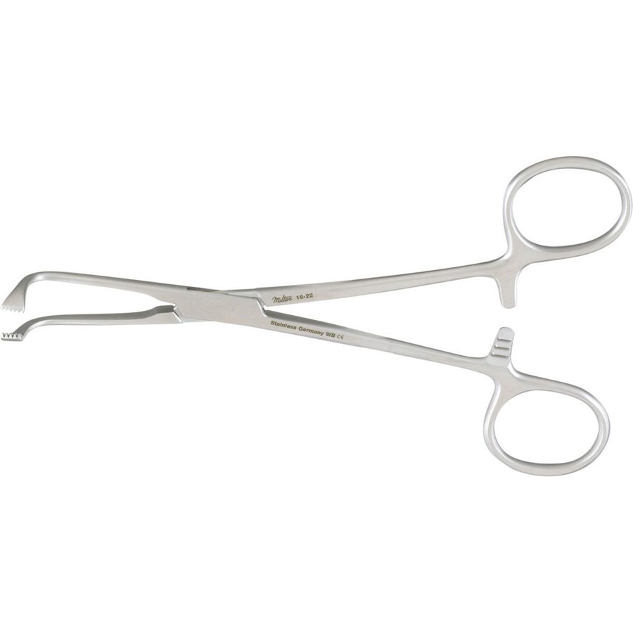 Pinza Allis Tiss Fcps 6 5x6t, de 15cm curvo · MILTEX 16-22